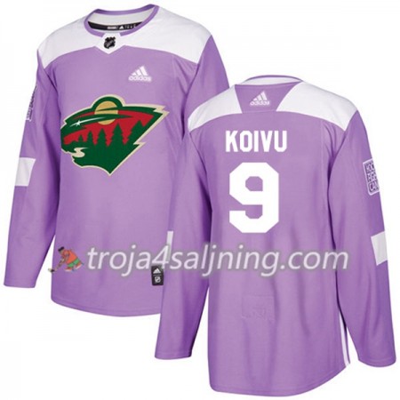Minnesota Wild tröja Mikko Koivu 9 Adidas 2017-2018 Lila Fights Cancer Practice Authentic - NHL Tröjor Herr Minnesota Wild tröja Mikko Koivu 9 Adidas 2017-2018 Lila Fights Cancer Practice Authentic - NHL Tröjor Herr